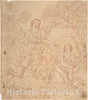 Art Print : Italian, Roman-Bolognese, 17th Century - Tobias and The Angel 1 : Vintage Wall Art