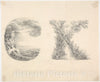 Art Print : Miss L. E. M. Jones - Alphabet Book Design (Letters C and K) : Vintage Wall Art