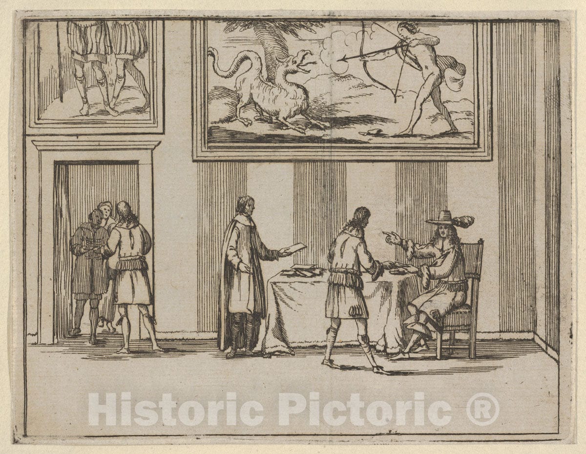 Art Print : Francesco I d'Este Instructing for Alms to be Given to The Poor - Artist: Bartolomeo Fenice (Fenis) - Created: 1659 : Vintage Wall Art