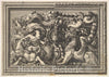 Art Print : Jean Le Pautre - Design for a Panel with Two Variants containing a Hippocamp and a Griffin, from: Ornements de panneaux à la Romaine : Vintage Wall Art