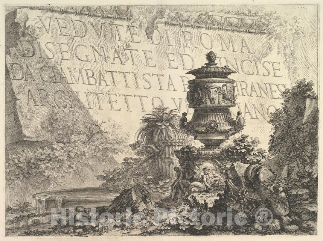 Art Print : Giovanni Battista Piranesi - Frontispiece (Title Page) : Vintage Wall Art