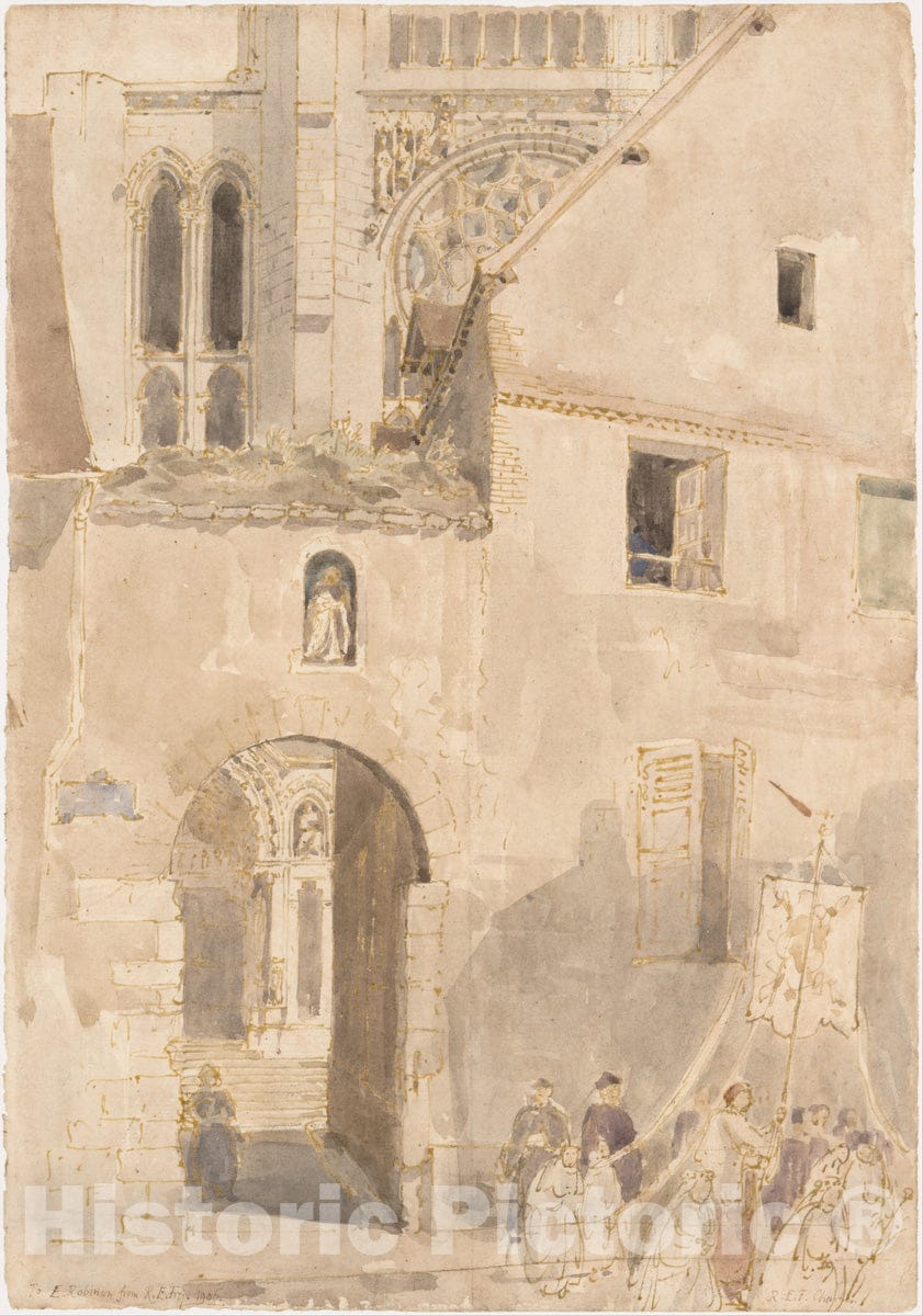 Art Print : Roger Eliot Fry - Facade of Chartres Cathedral : Vintage Wall Art