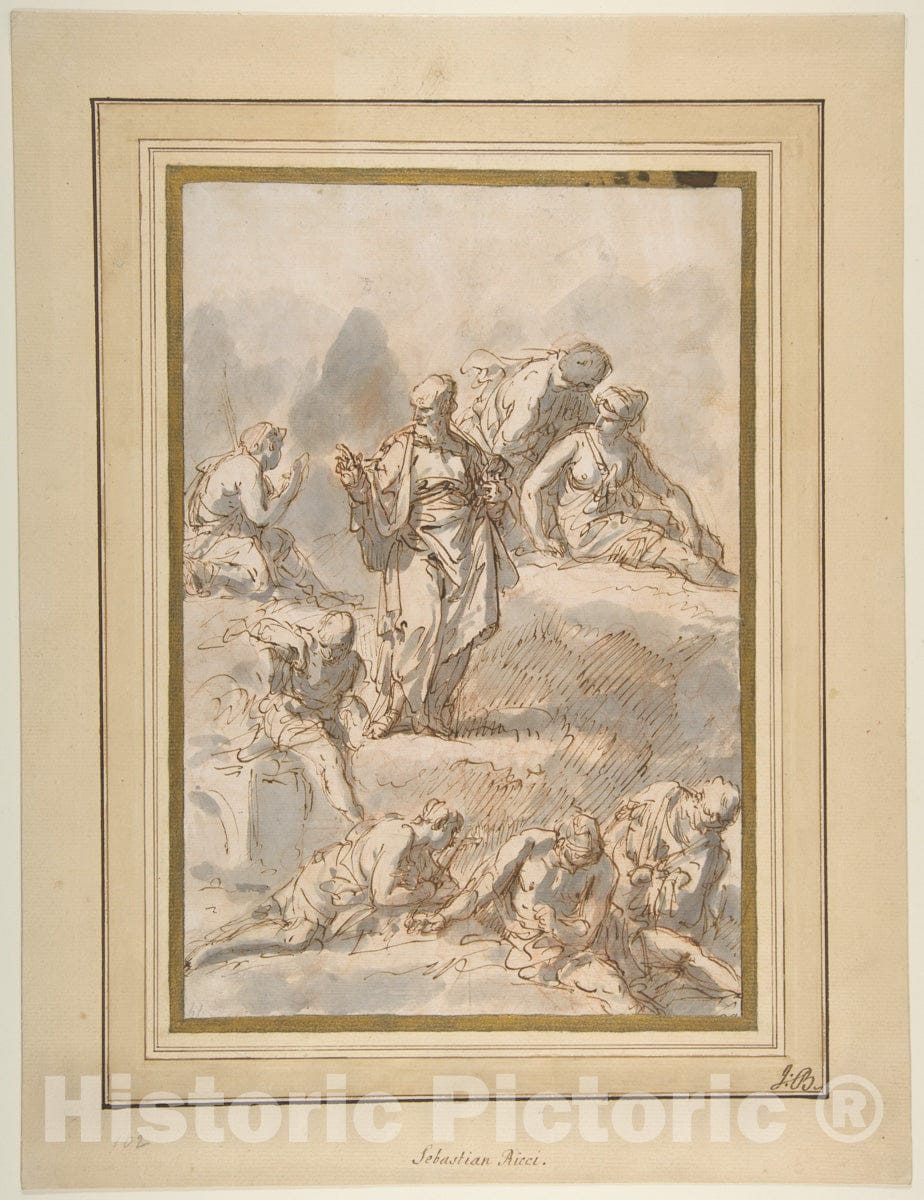 Art Print : Sebastiano Ricci - Figure Studies : Vintage Wall Art