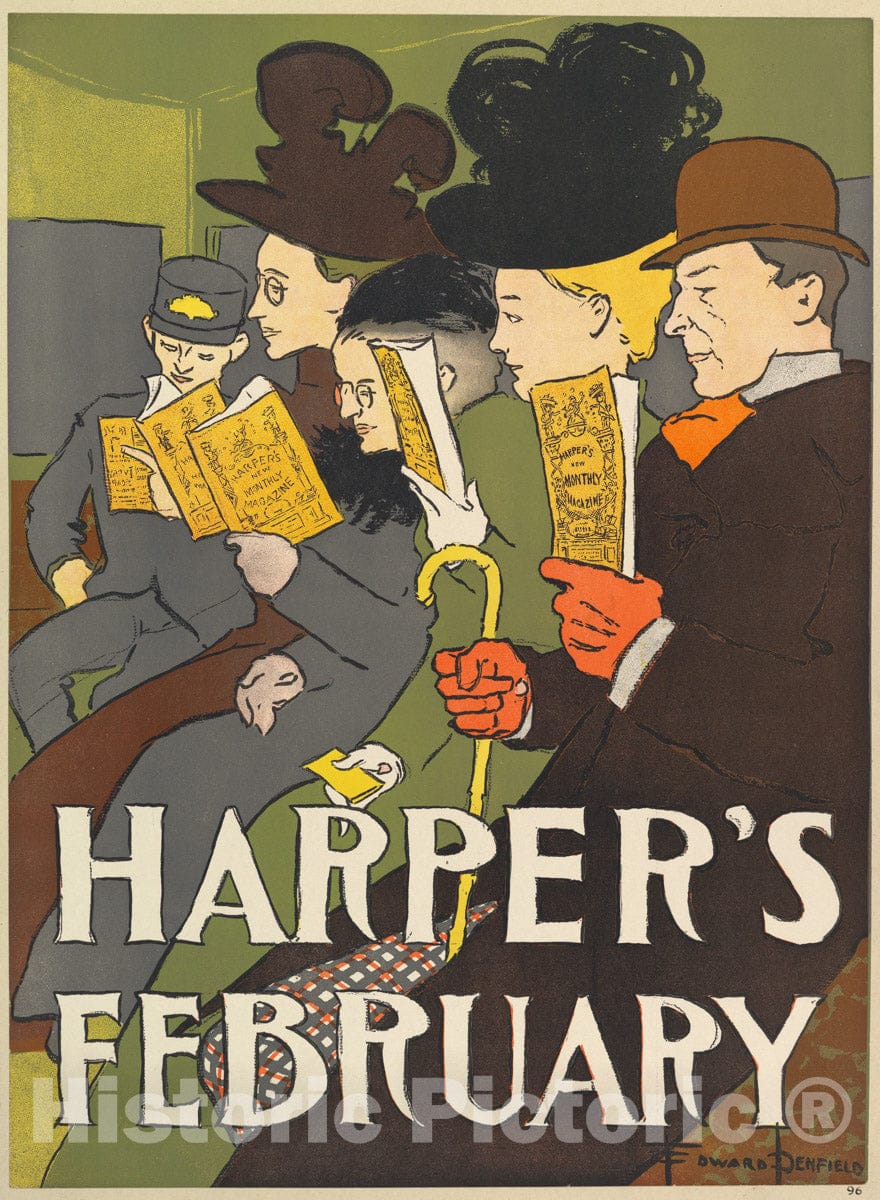 Art Print : Edward Penfield - Harper's: February 1 : Vintage Wall Art