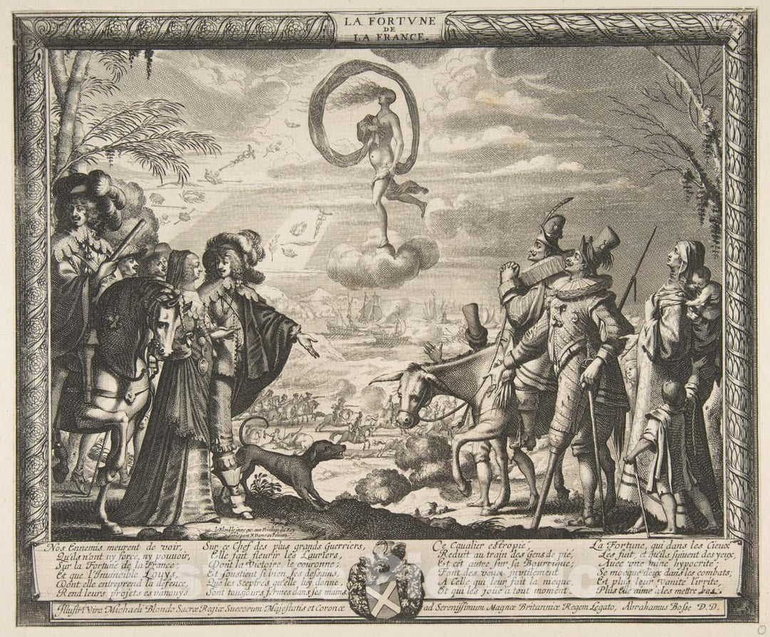 Art Print : Abraham Bosse - Fortune Favoring France (La Fortune de la France) : Vintage Wall Art