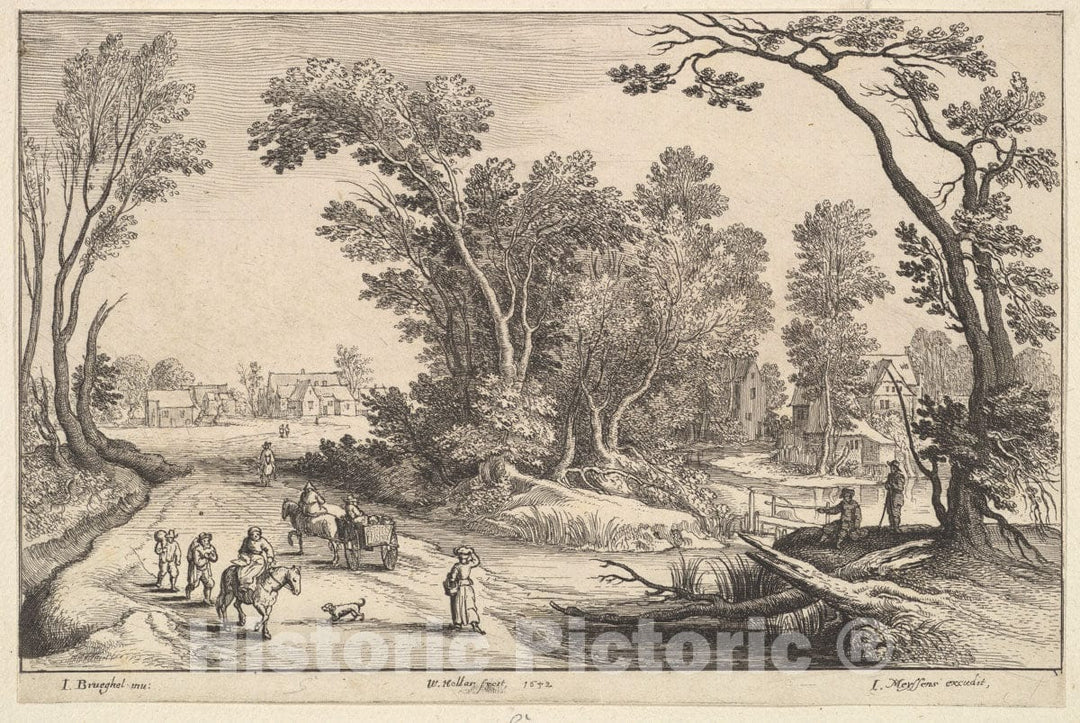 Art Print : Wenceslaus Hollar - Going to Market : Vintage Wall Art