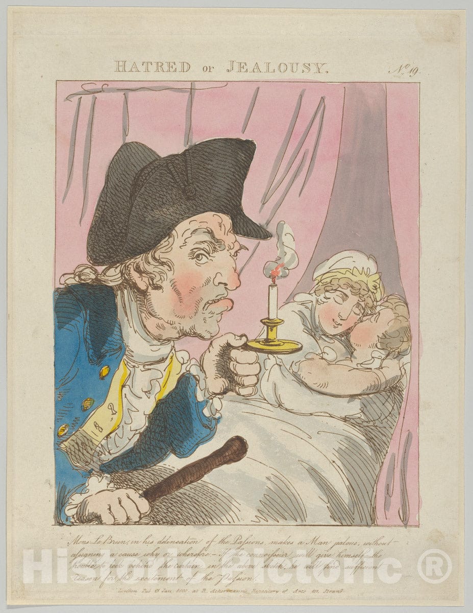 Art Print : Thomas Rowlandson - Hatred or Jealousy 2 : Vintage Wall Art