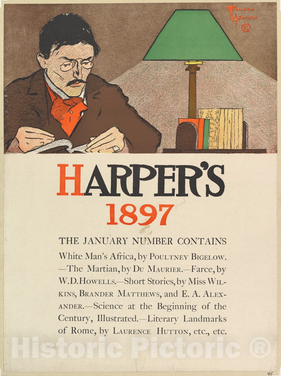Art Print : Edward Penfield - Harper's:January : Vintage Wall Art