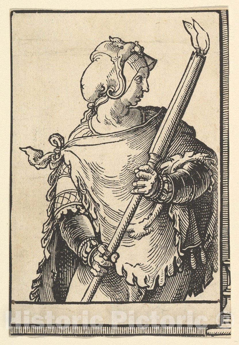 Art Print : Lucas Van Leyden - Libyan Sibyl, from The Series of Sibyls : Vintage Wall Art