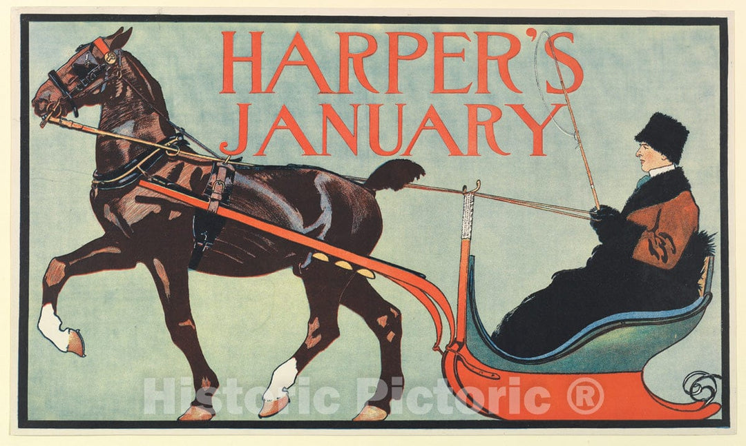 Art Print : Edward Penfield - Harper's: January 3 : Vintage Wall Art