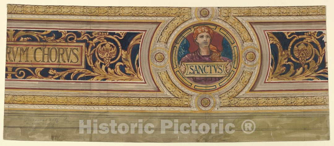 Art Print : H. Stannus - Frieze Decoration: Sanctus : Vintage Wall Art