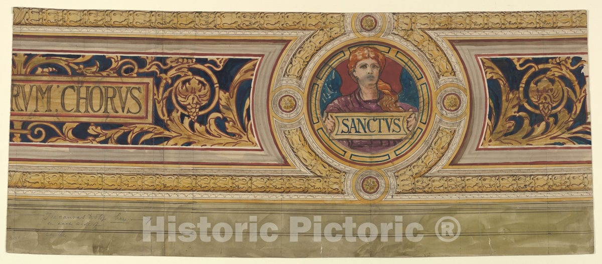 Art Print : H. Stannus - Frieze Decoration: Sanctus : Vintage Wall Art