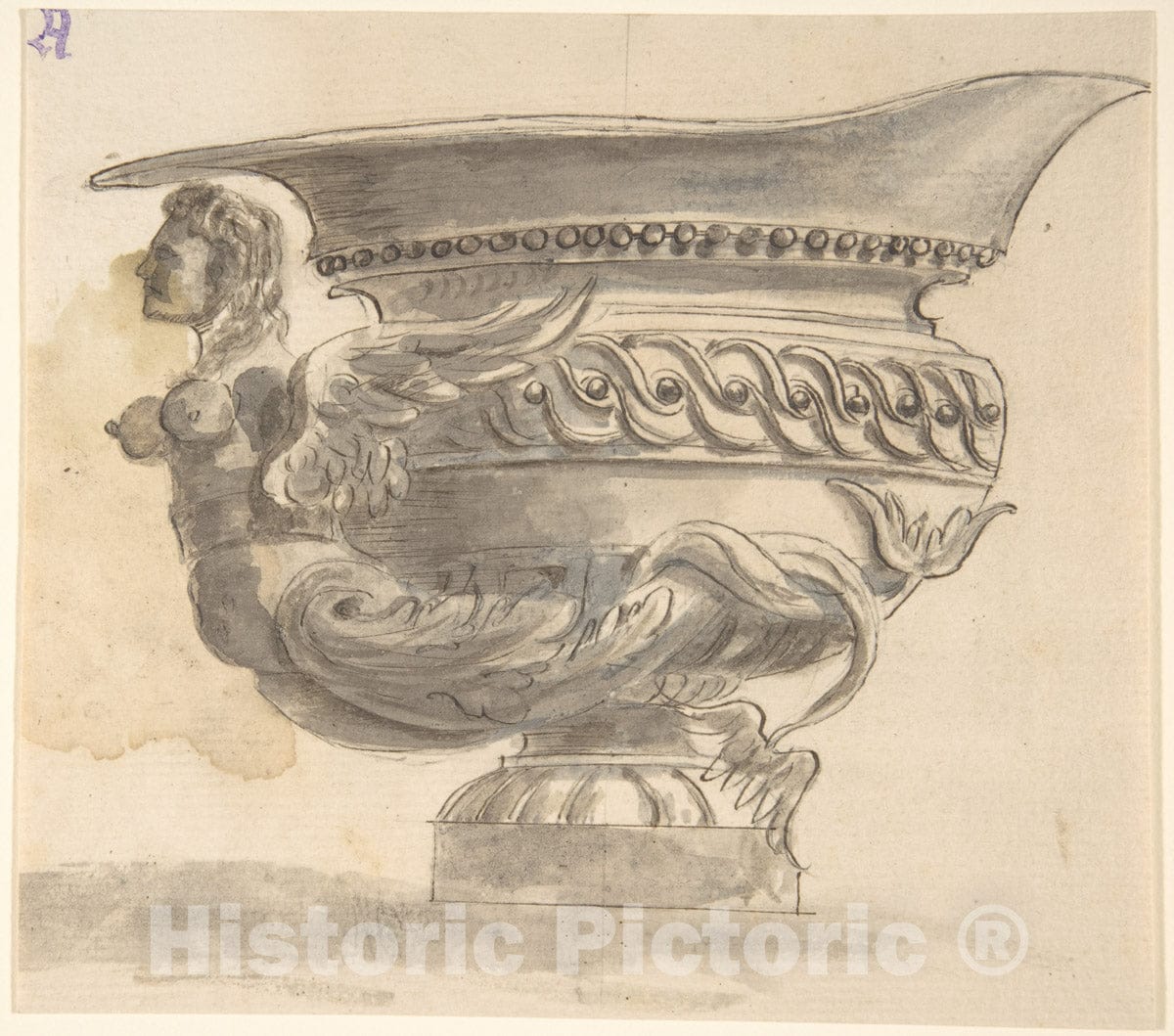 Art Print : Italian, 19th Century - Architectural Drawings : Vintage Wall Art