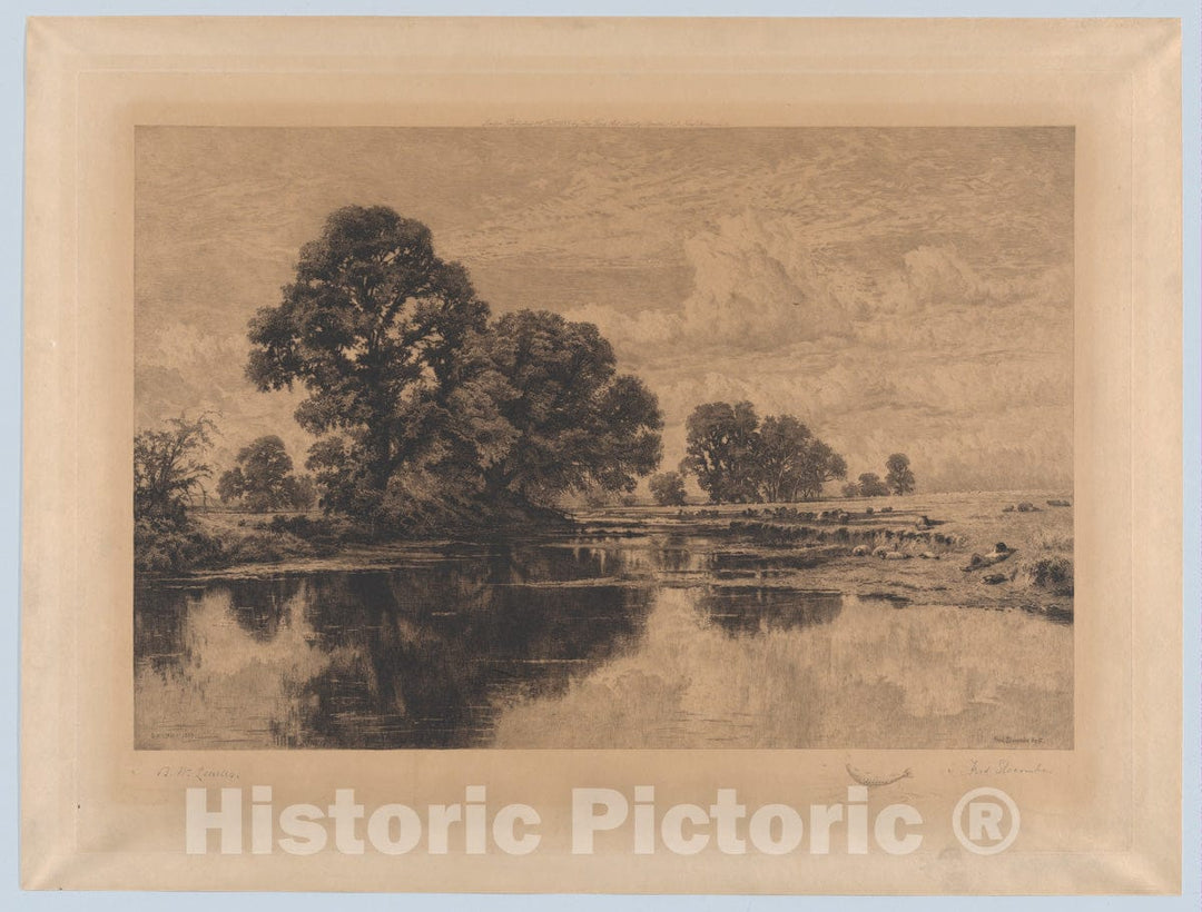 Art Print : Frederick Albert Slocombe - Green Pastures and Still Waters : Vintage Wall Art