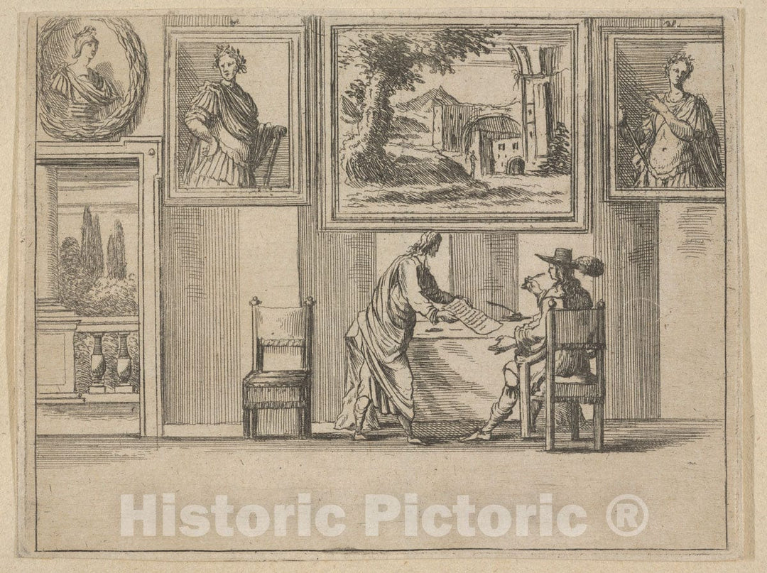Art Print : Francesco I d'Este Sentencing The Guilty with Great Difficulty - Artist: Bartolomeo Fenice (Fenis) - Created: 1659 : Vintage Wall Art