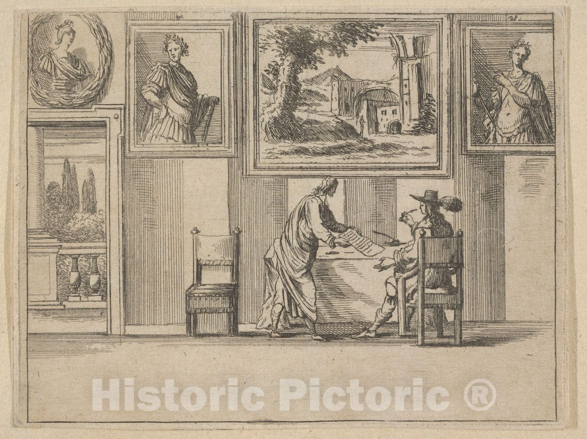 Art Print : Francesco I d'Este Sentencing The Guilty with Great Difficulty - Artist: Bartolomeo Fenice (Fenis) - Created: 1659 : Vintage Wall Art