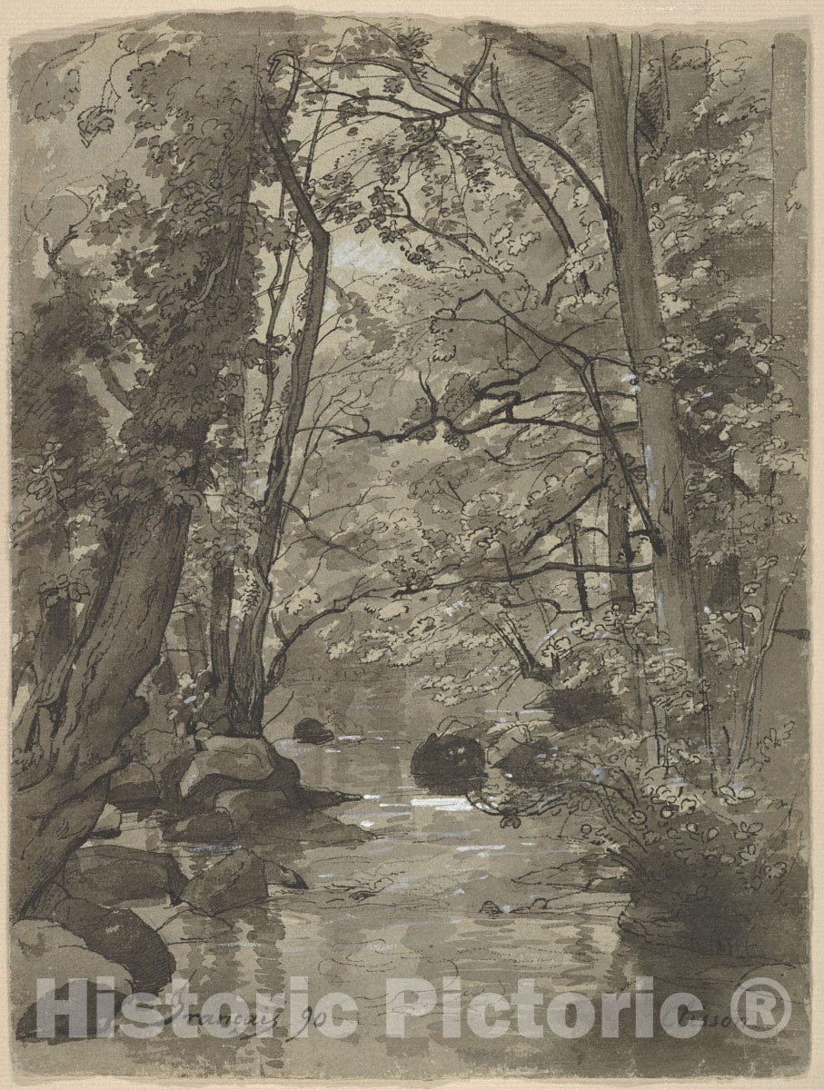 Art Print : François-Louis Français - Forest at Clisson : Vintage Wall Art