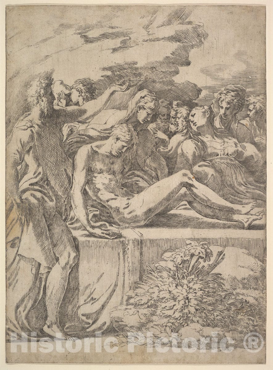 Art Print : Parmigianino (Girolamo Francesco Maria Mazzola) - Entombment 3 : Vintage Wall Art