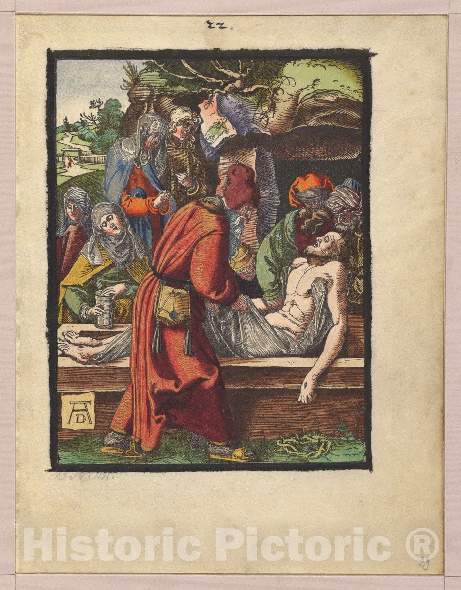 Art Print : Albrecht Dürer - Deposition, from The Small Woodcut Passion : Vintage Wall Art