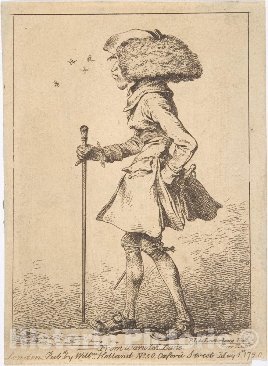 Art Print : Philippe Jacques de Loutherbourg - from Warwick Lane : Vintage Wall Art