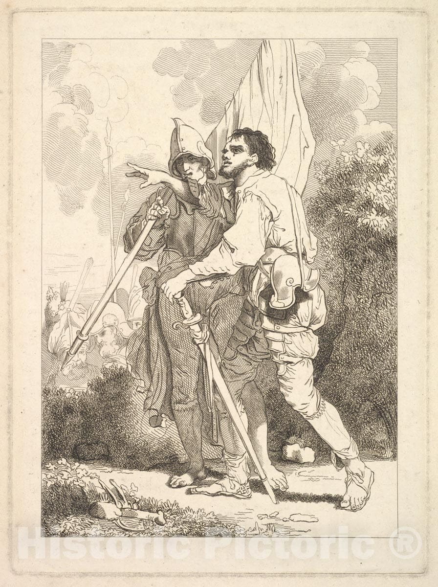 Art Print : Etched and published by Robert Blyth - Going Out in The Morning 1 : Vintage Wall Art