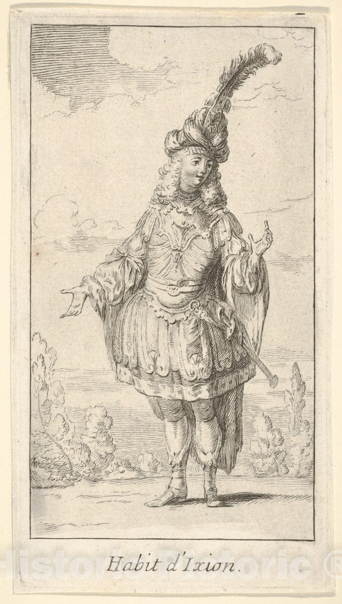 Art Print : Habit d'Ixion - Artist: Claude Gillot - Created: c1721 : Vintage Wall Art