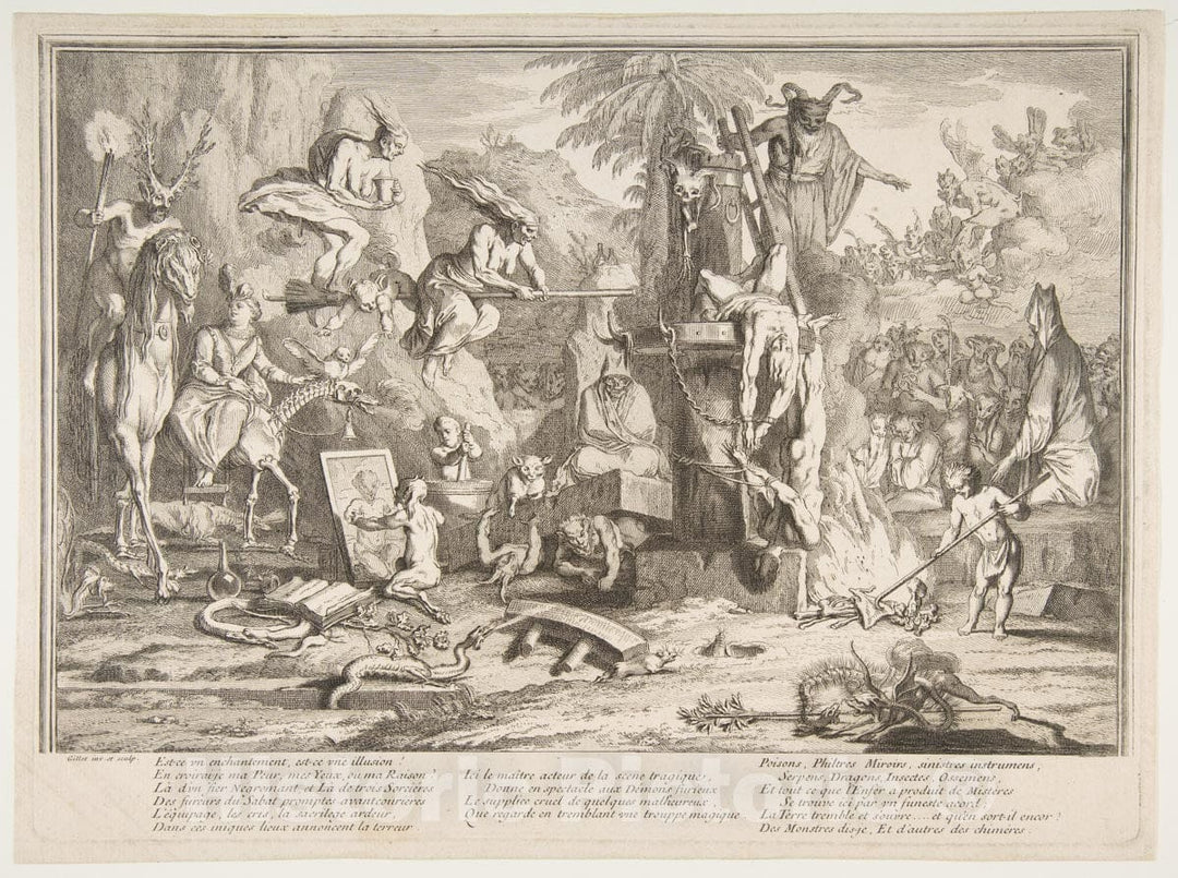 Art Print : Claude Gillot - Est-ce un Enchantment. : Vintage Wall Art