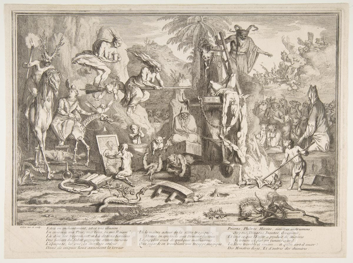 Art Print : Claude Gillot - Est-ce un Enchantment. : Vintage Wall Art