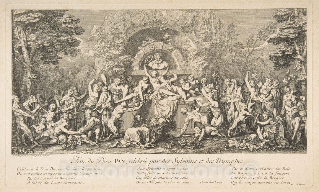 Art Print : Claude Gillot - Feast of Pan : Vintage Wall Art