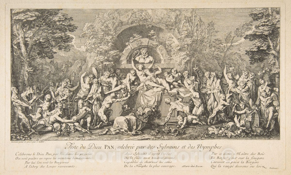 Art Print : Claude Gillot - Feast of Pan : Vintage Wall Art