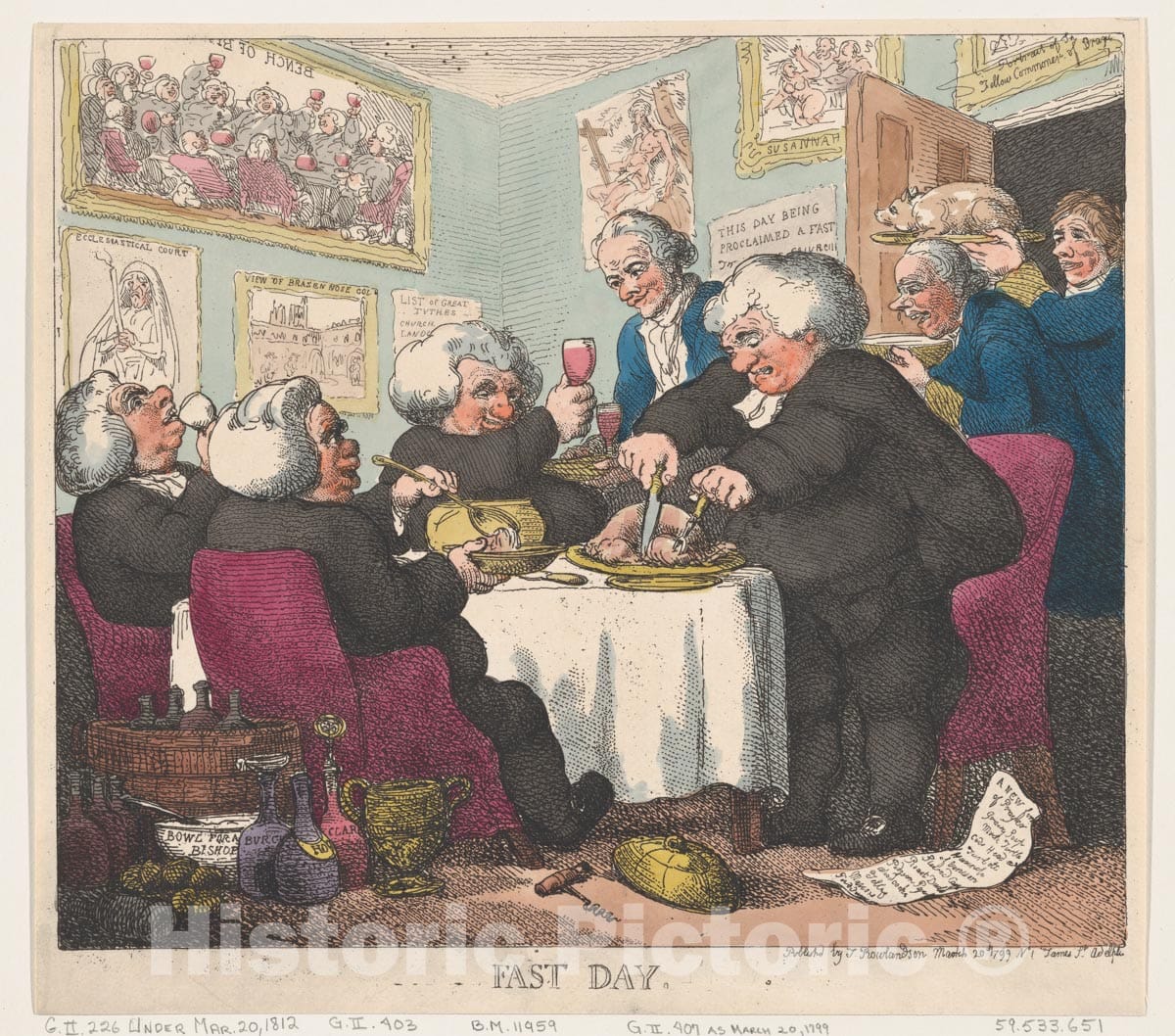 Art Print : Thomas Rowlandson - Fast Day : Vintage Wall Art