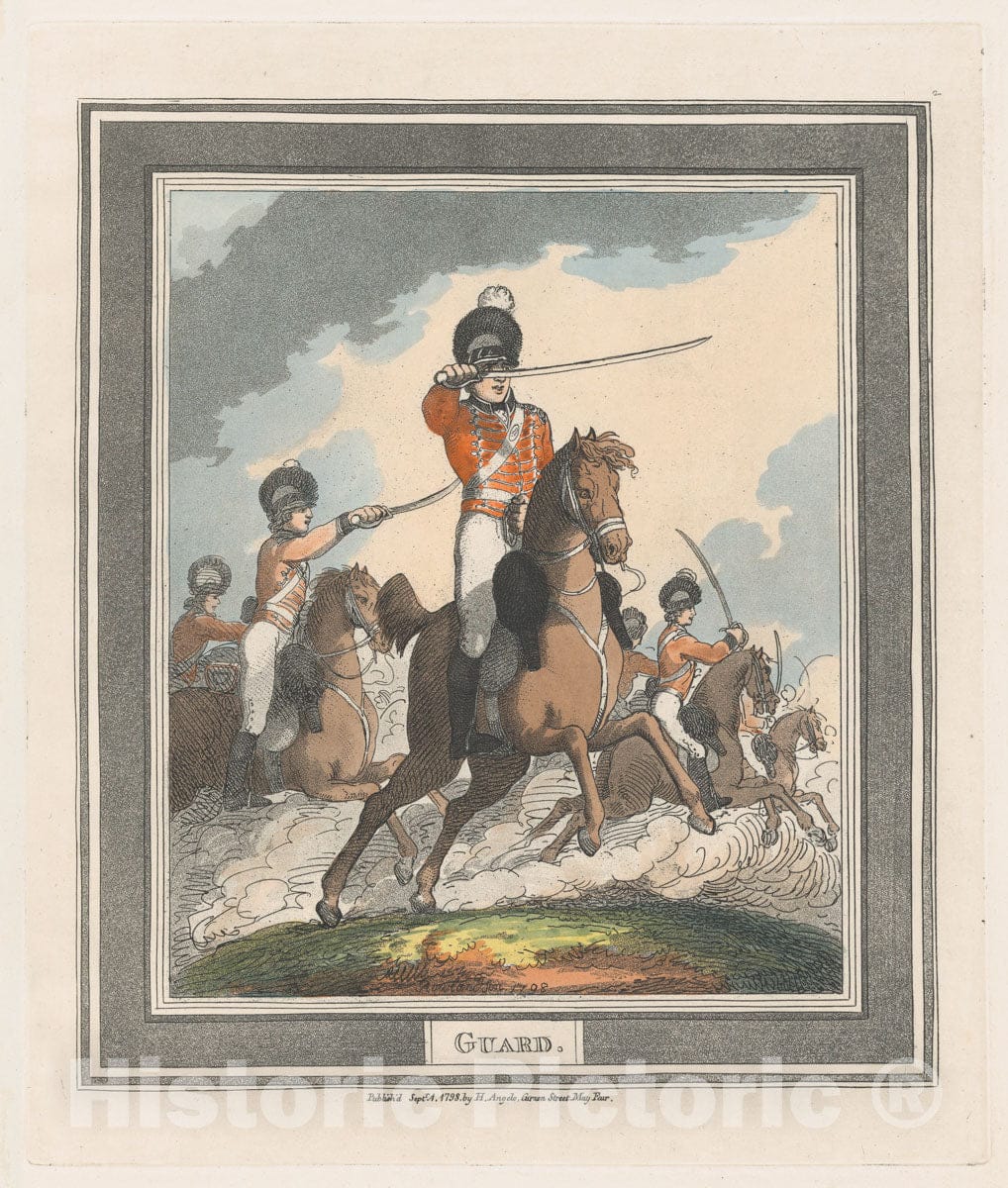 Art Print : Thomas Rowlandson - Guard : Vintage Wall Art