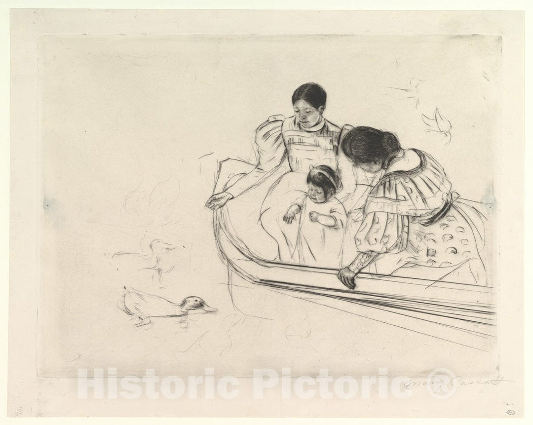 Art Print : Mary Cassatt - Feeding The Ducks 2 : Vintage Wall Art