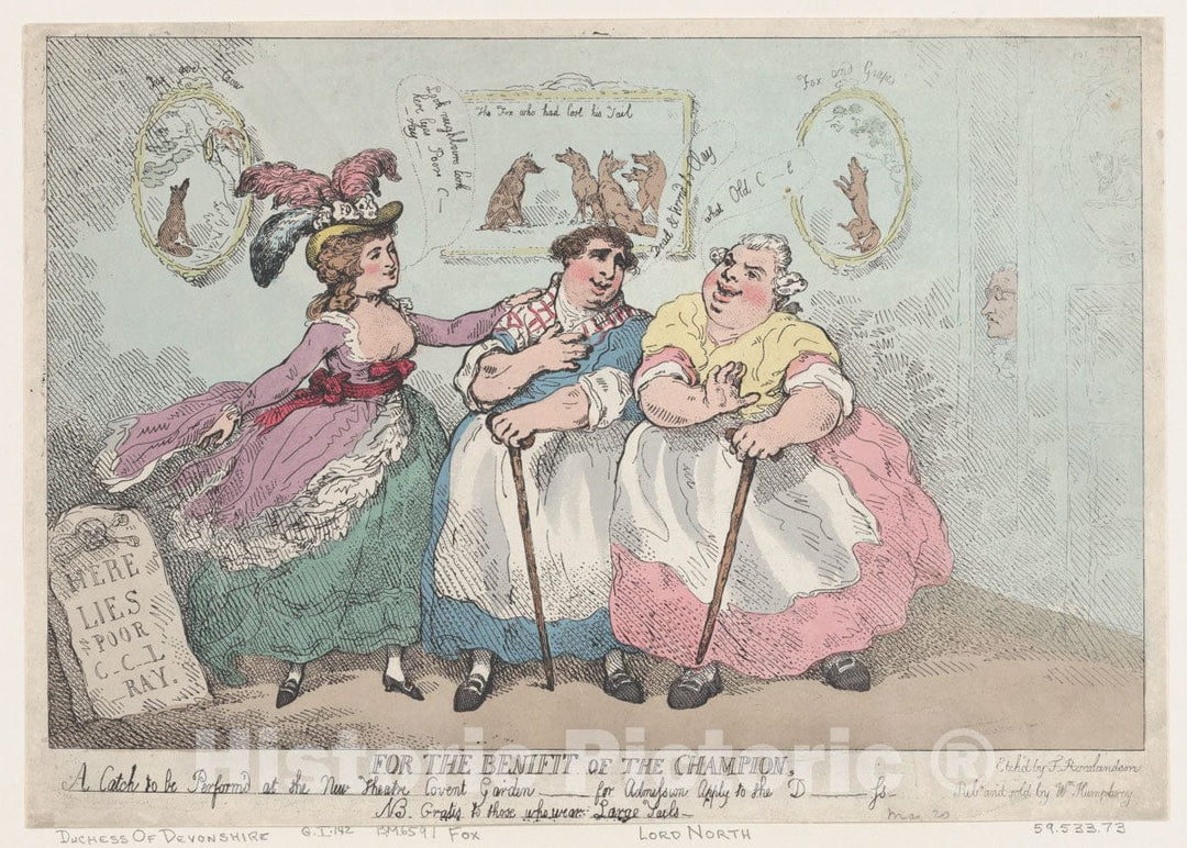 Art Print : Thomas Rowlandson - for The Benefit of The Champion : Vintage Wall Art