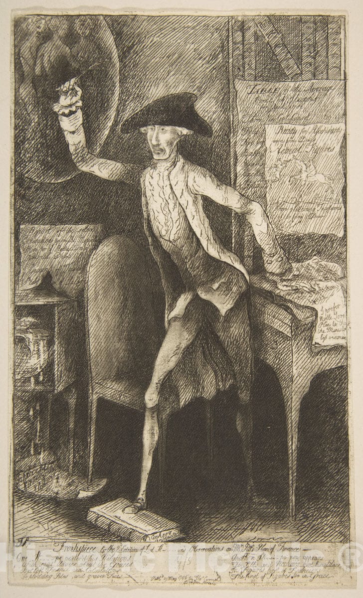 Art Print : James Sayers - Frontispiece to The 2nd Edition of Lord Stanhop e's Observations on Mr. Pitt's Plan of Finance : Vintage Wall Art