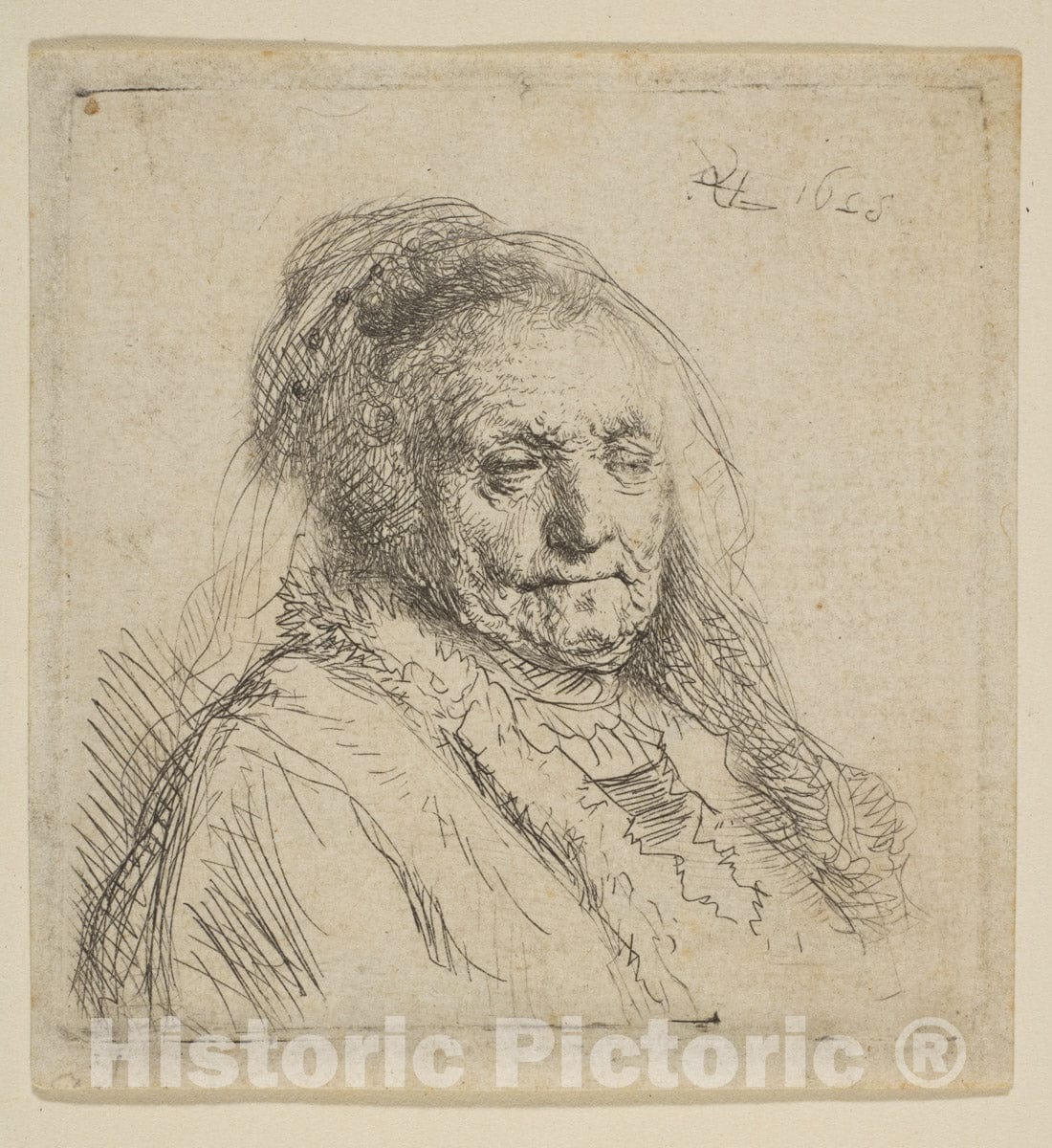 Art Print : Rembrandt (Rembrandt Van Rijn) - The Artist's Mother: Head ...