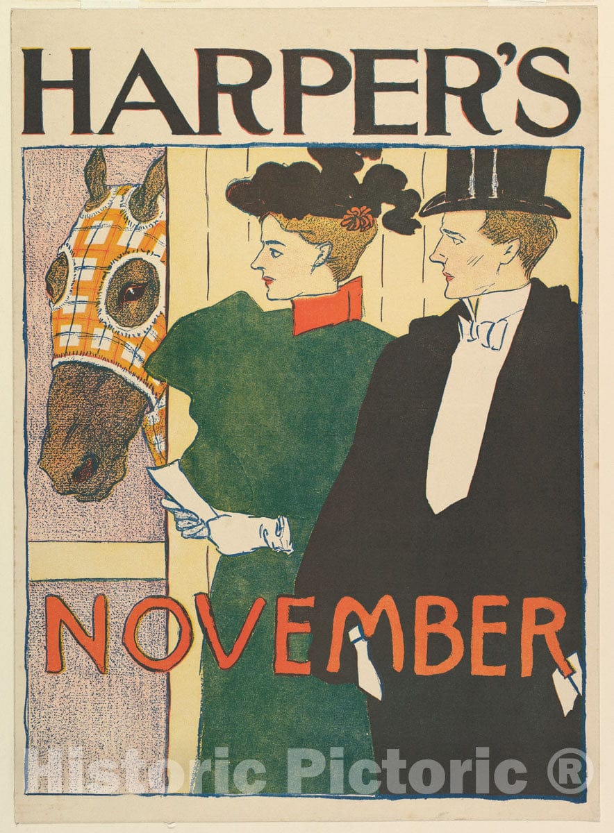 Art Print : Edward Penfield - Harper's, November 1 : Vintage Wall Art