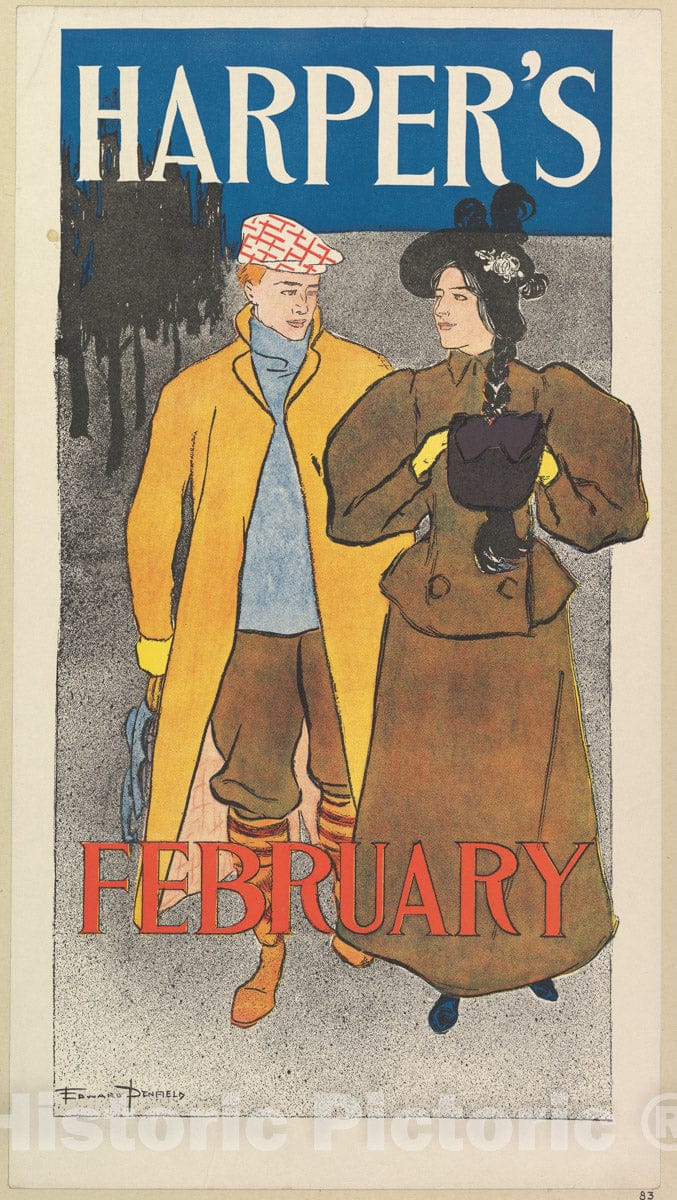 Art Print : Edward Penfield - Harper's, February 2 : Vintage Wall Art