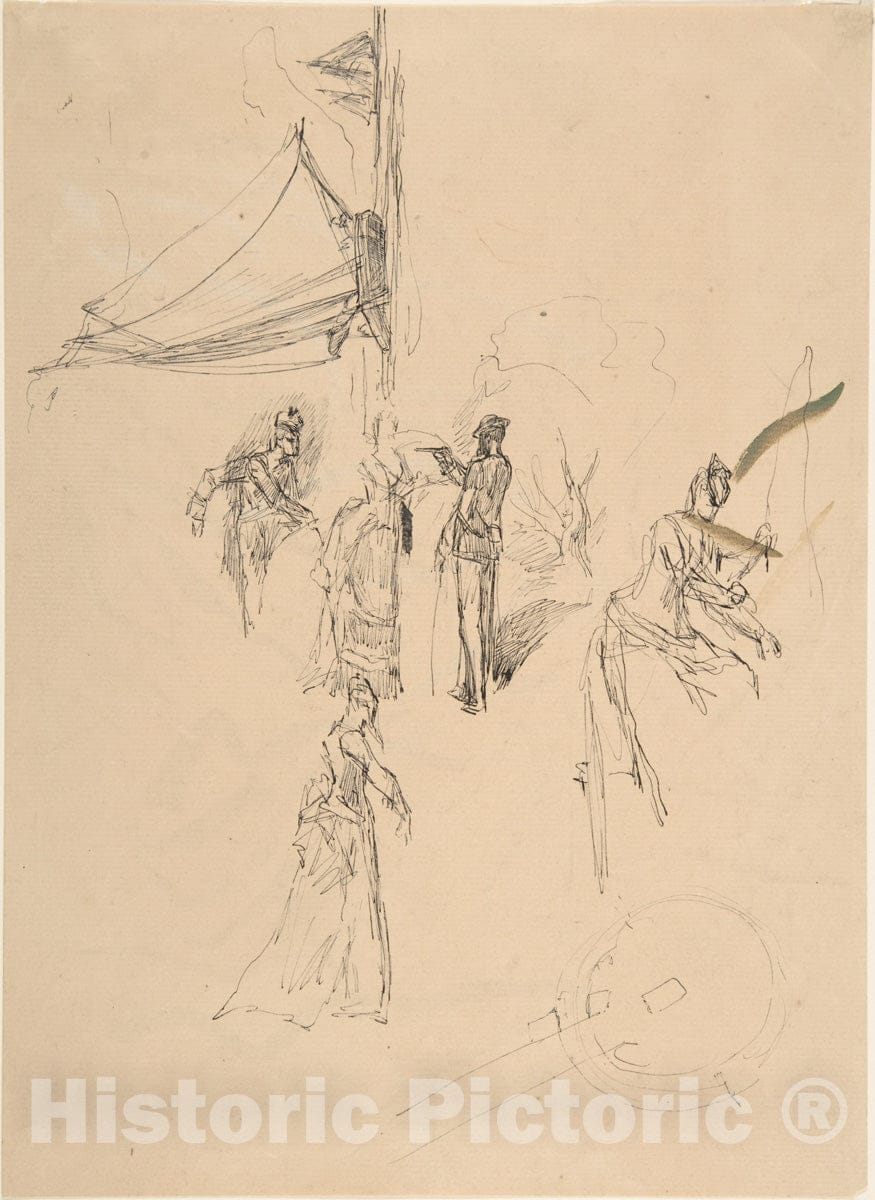 Art Print : Félicien Rops - Figure Study : Vintage Wall Art