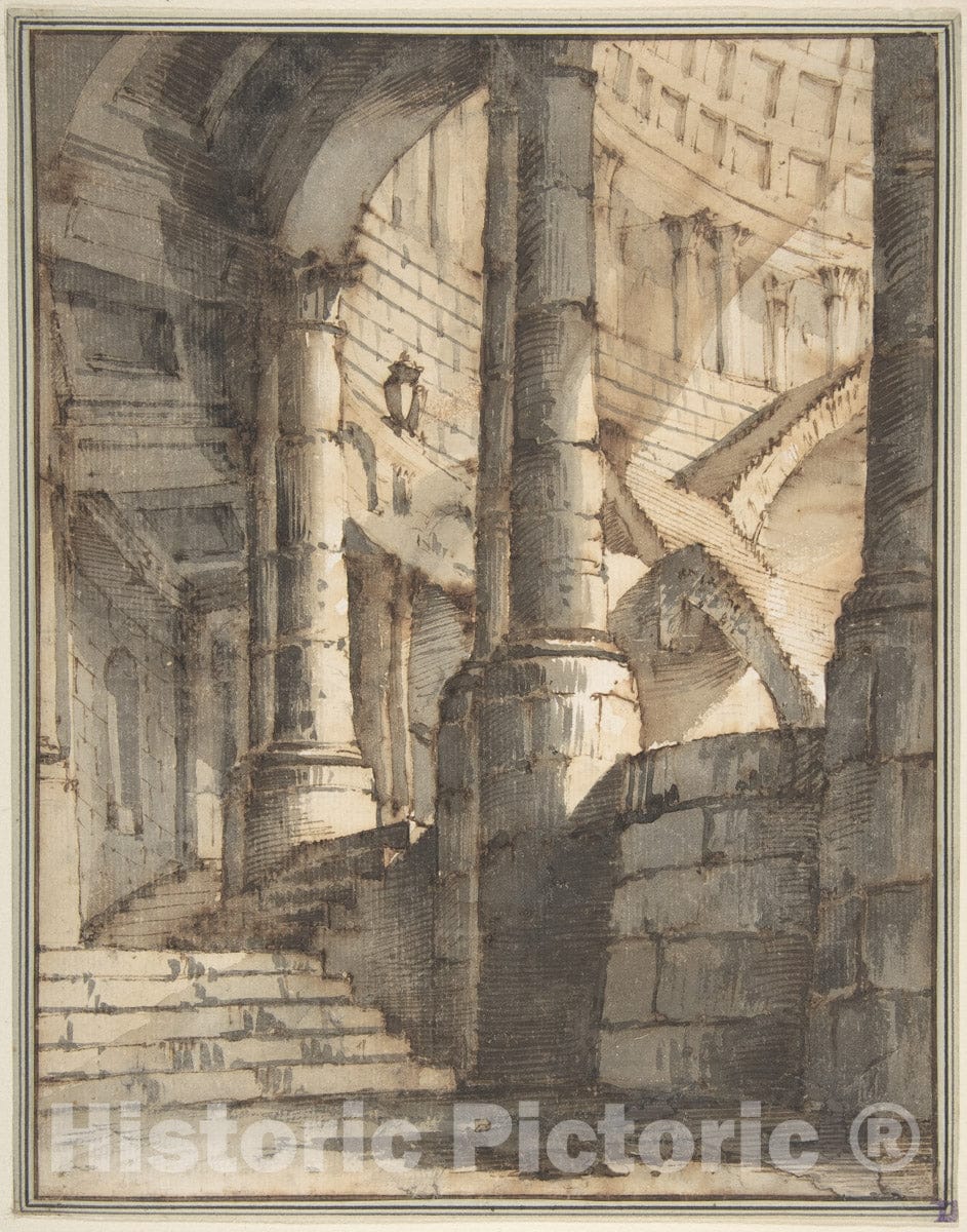 Art Print : Mauro Berti - Framed Design for a Stage Set. : Vintage Wall Art