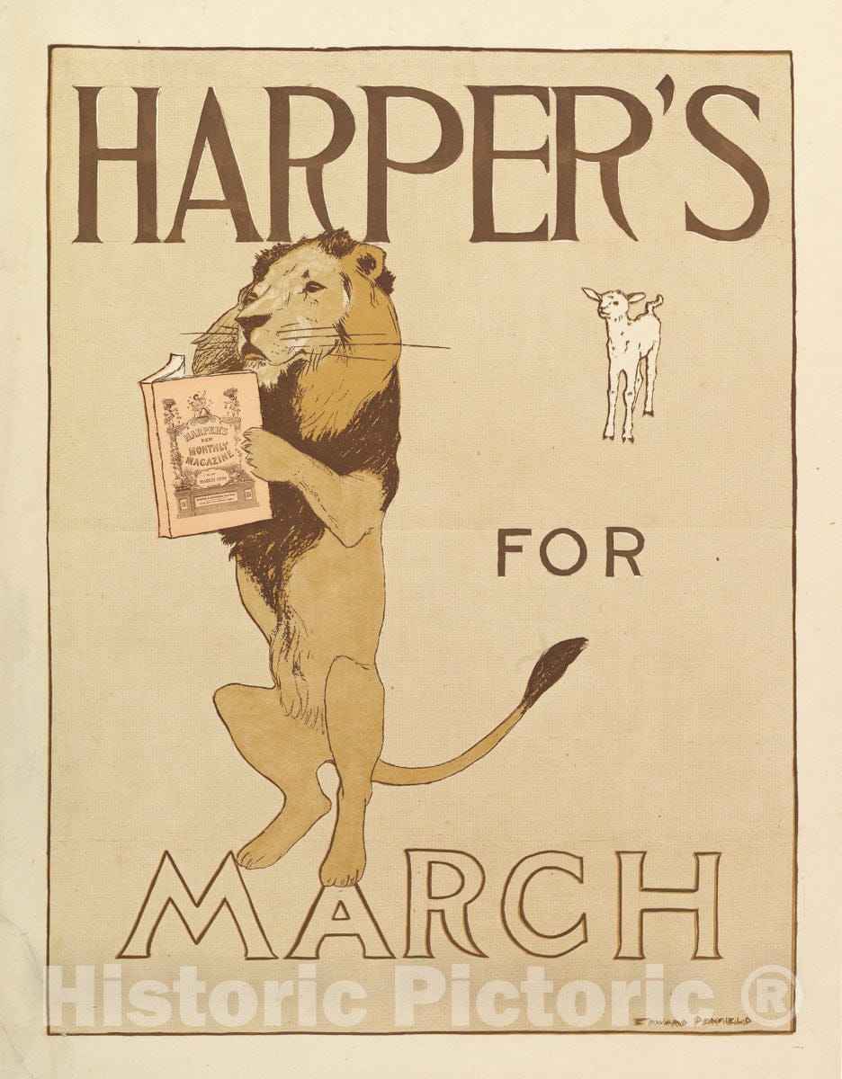 Art Print : Edward Penfield - Harper's, March : Vintage Wall Art