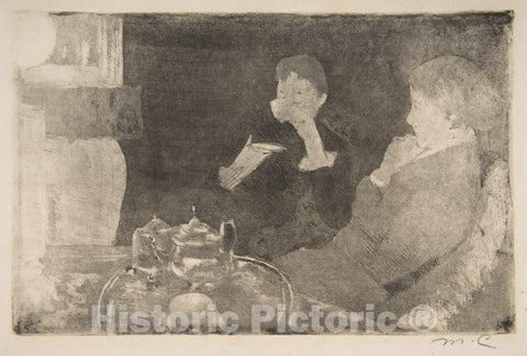 Art Print : Mary Cassatt - Lydia and Her Mother at Tea : Vintage Wall Art
