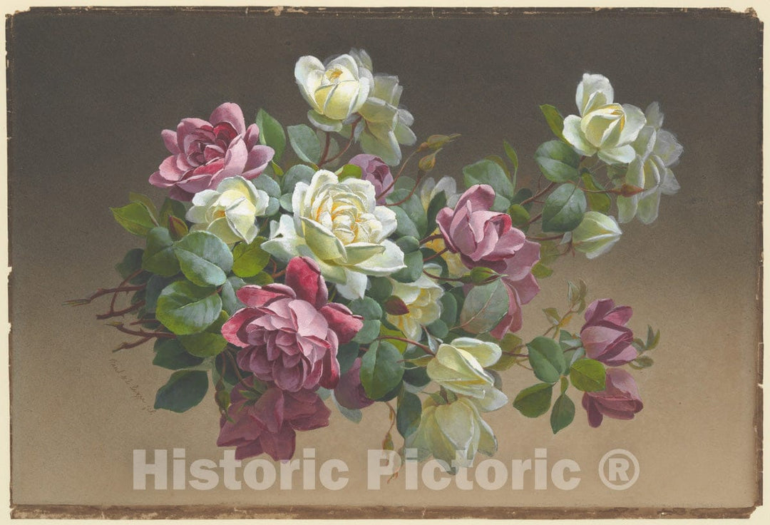 Art Print : Paul de Longpré - Flowers: Roses : Vintage Wall Art