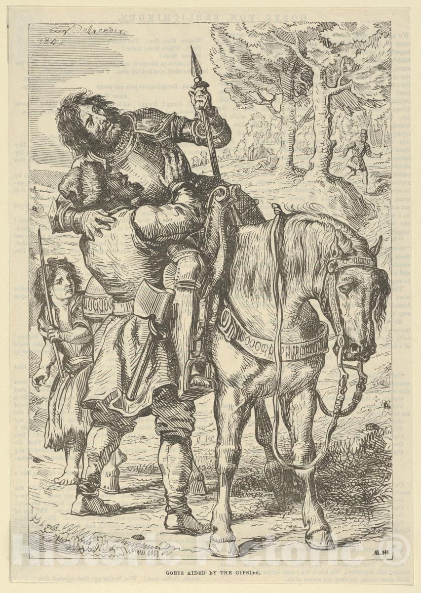 Art Print : Eugène Delacroix - Goetz Aided by The Gypsies : Vintage Wall Art