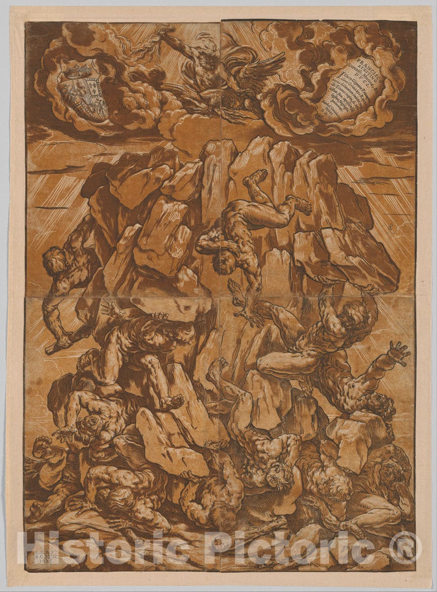 Art Print : Bartolomeo Coriolano - Fall of The Giants : Vintage Wall Art