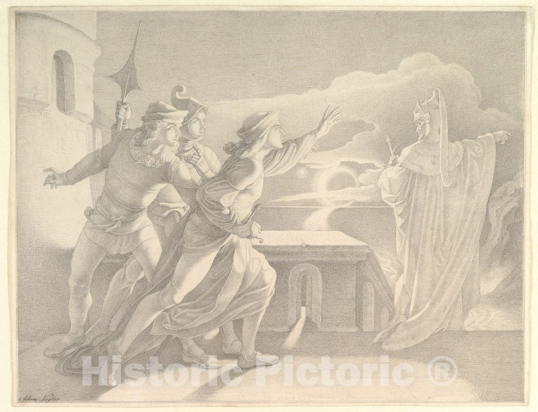 Art Print : Adam Vogler - Hamlet and The Ghost of his Father : Vintage Wall Art