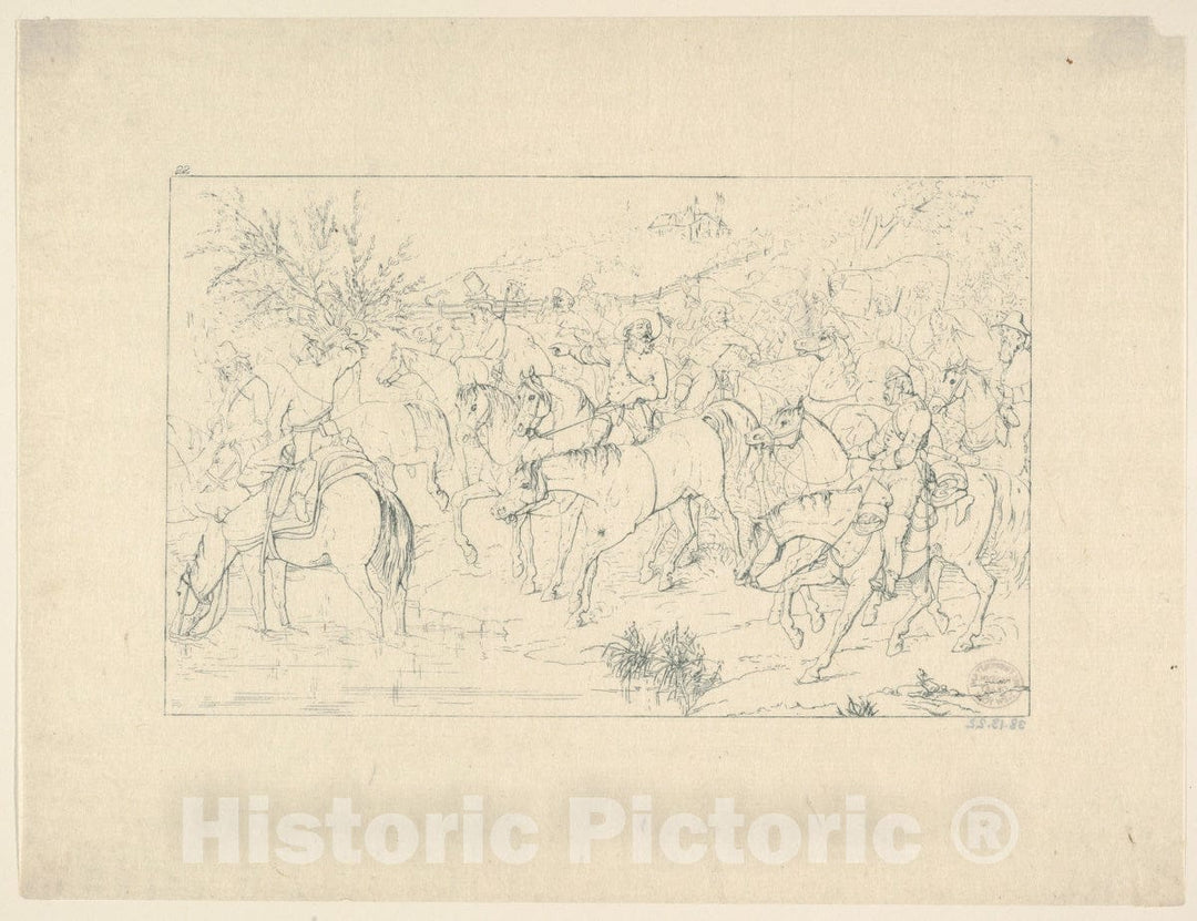 Art Print : Adalbert John Volck - General Stuart's Return from Pennsylvania (from Confederate War Etchings) : Vintage Wall Art