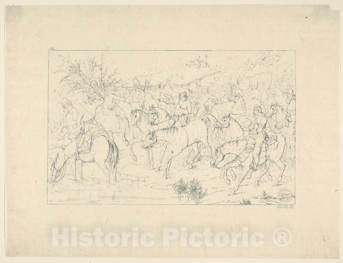Art Print : Adalbert John Volck - General Stuart's Return from Pennsylvania (from Confederate War Etchings) : Vintage Wall Art