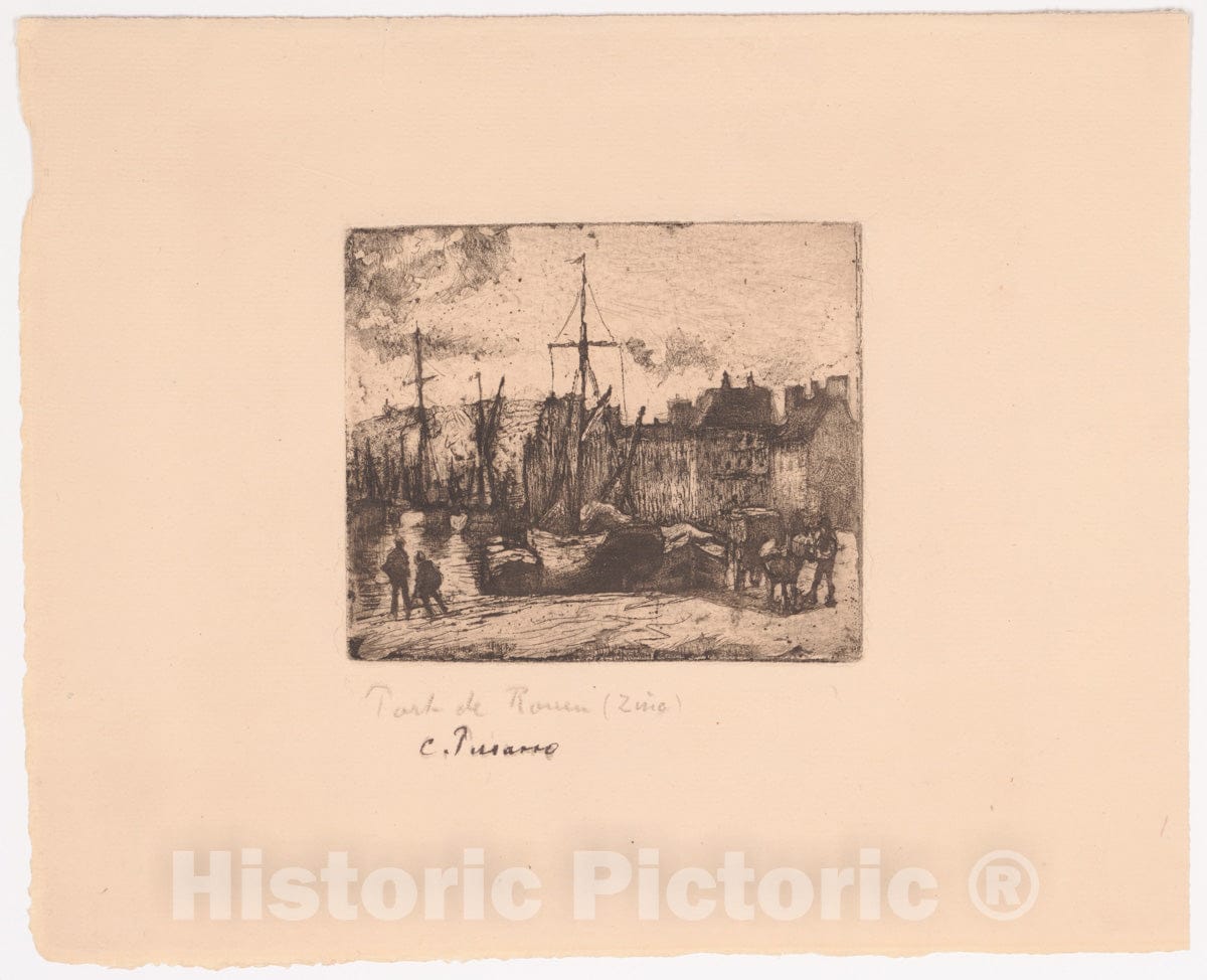 Art Print : Camille Pissarro - The Port of Rouen : Vintage Wall Art