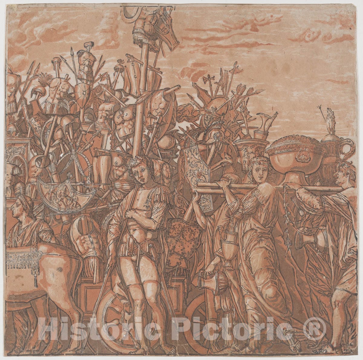 Art Print : Andrea Andreani - Sheet 3: The Trophies of war, from The Triumph of Julius Caesar : Vintage Wall Art